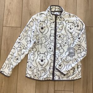 Disney Winnie The Pooh Zip Up Fleece Jacket Woman’s Size L.